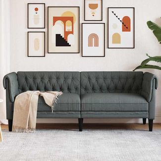 vidaXL Sofa Dunkelgrau 201,5 x 74,5 x 74,5 cm Polyester 42013011