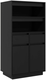 vidaXL Highboard Schwarz 60x40x116,5 cm Massivholz Kiefer 814538