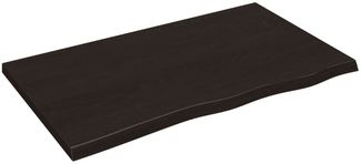 vidaXL Tischplatte Dunkelbraun 100x60x(2-4)cm Massivholz Eiche 3156432