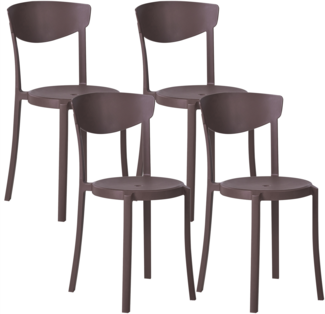 Gartenstuhl 4er Set VIESTE Braun