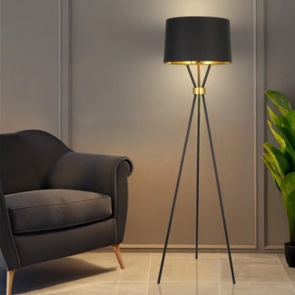 HOME DELUXE Stehlampe LUNA - Schwarz/Gold