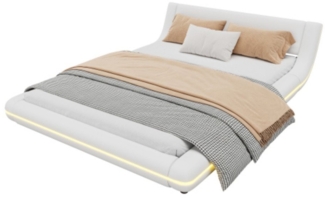 TavilaEcon Polsterbett Bodenbett, Doppelbett mit LED-Umgebungslicht, mit 24-Tasten-Fernbedienung