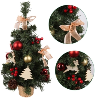 Sarcia. eu Künstlicher Weihnachtsbaum Künstlicher Weihnachtsbaum mit roten Ornamenten im Topf 50cm