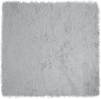 vidaXL Kunstschaffell Teppich Tafalla Grau 240 x 240 cm Polyester 42021534