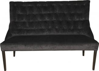 Casa Padrino Chesterfield Sitzbank / Sofa Schwarz Esszimmer Bank B 155 cm, H 108 cm, T 70 cm