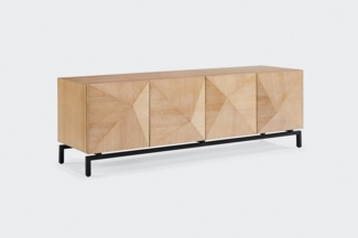 KAWOLA Kommode ANJO, TV-Board 4 Türen Eiche braun 180/60/44 cm (B/H/T)
