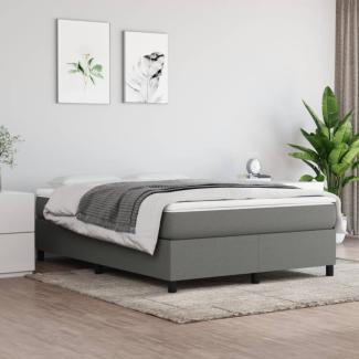 vidaXL Boxspringbett mit Matratze Dunkelgrau 140x190 cm Stoff 3144416