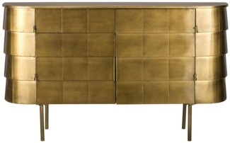 Dutchbone Stauraumschrank Retro Sideboard Hanna Metall Gold Art Déco