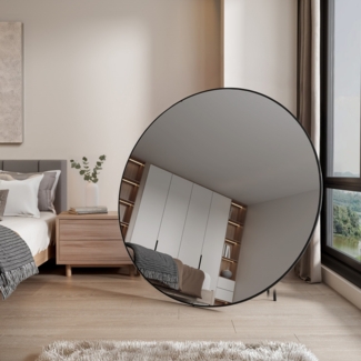 HOME DELUXE 'KALI' XXL-Spiegel, Rund Schwarz, 140 x 2 x 140 cm