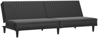 vidaXL Schlafsofa 2-Sitzer Schwarz Kunstleder 375947