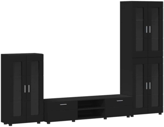 vidaXL TV-Schrankset mit Schubladen mit Regal Schwarz Holzwerkstoff 3397955