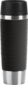 EMSA 'Travle Mug Waves' Isobecher, Edelstahl, schwarz, 500 ml