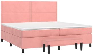 vidaXL Boxspringbett mit Matratze Rosa 200x200 cm Samt 3137808