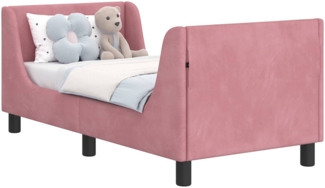 vidaXL Kinderbettgestell mit Kopfteil Rosa 70x140 cm Samt 42010850