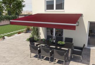 Gelenkarm-Markise Berlin mit Funkmotor bordeaux rot Breite 400 cm Ausfall 250 cm