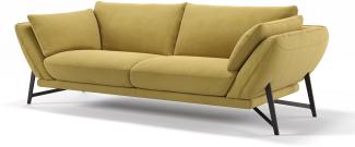 Sofanella Dreisitzer ESTELLA Stoffsofa Stoff Einzelsofa in Gelb S: 210 Breite x 99 Tiefe