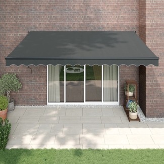 vidaXL Markise Einziehbar Anthrazit 4x3 m Stoff und Aluminium 3154463