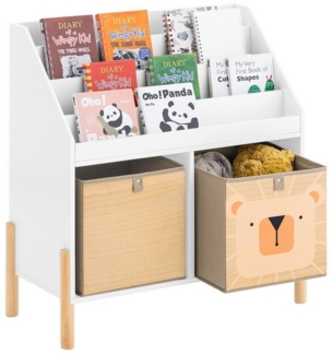 SoBuy Kinderregal KMB115, Bücherregal mit 4 Ablagefächern Standregal Kinder Aufbewahrungsregal