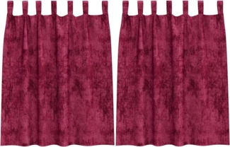 vidaXL Vorhang mit Vorhängen 2 pcs Weinrot 140 x 140 cm Samt 4107713