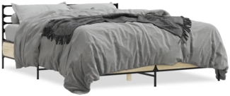 vidaXL Bettgestell Sonoma-Eiche 150x200 cm Holzwerkstoff und Metall 3280048