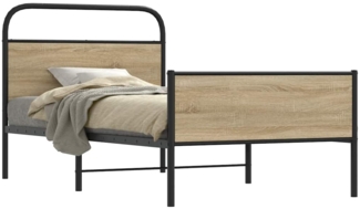 vidaXL Bettgestell ohne Matratze 107x203 cm Sonoma-Eiche Holzwerkstoff 4100388