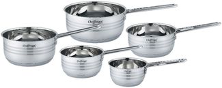 5 teiliges Edelstahl Saucenpfannen-Set - Induktionsgeeignet & Antihaft