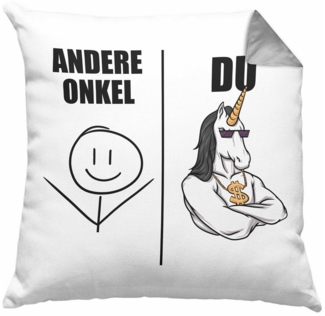 Trendation Dekokissen Bester Onkel Geschenk Kissen mit Füllung 40x40 Onkel Coole Geschenkide