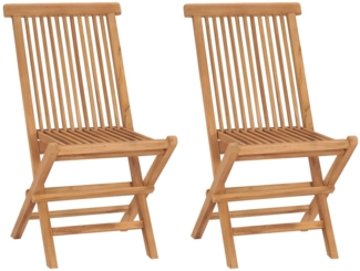vidaXL Klappbare Gartenstühle 2 Stk. Massivholz Teak 41993
