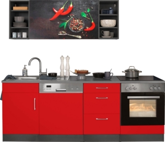 KOCHSTATION Küchenzeile KS-Paris, ohne E-Geräte, Breite 220 cm