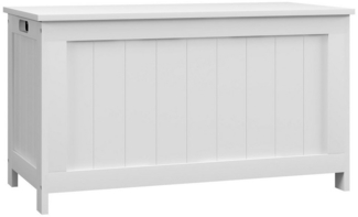 HOMCOM Truhe Gerätetruhe mit Deckel, Griff (Aufbewahrungsbox, 1 St, Aufbewahrungstruhe), für Wohzimmer, Schlafzimmer, Weiß, 81 x 40 x 46 cm