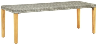 vidaXL Gartenbank 80 cm Poly Rattan Grau 46487