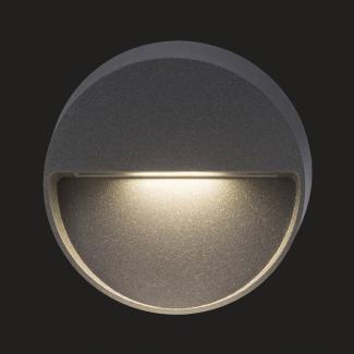 AEG Lampe Front LED Außenwandleuchte rund anthrazit | 1x3W LED integriert (SMD), (180lm, 3000K) | IP-Schutzart: 54 - spritzwassergeschützt