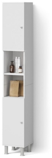 Livinity® Hochschrank Fucino, Weiß/Weiß, 30x190 cm