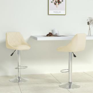 vidaXL Barhocker 2 Stk. Creme Kunstleder 335183