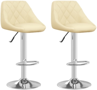 vidaXL Barhocker 2 Stk. Creme Kunstleder 335183