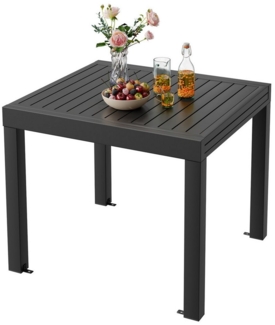 GUNJI Gartentisch Esstisch ausziehbar 80/160 x 75cm Gartentisch wetterfest und rostfrei (Stabiler Aluminiumrahmen, ausziehbares Teil 80*160/130*260 cm, geeignet für mehrköpfige Familien und Potlucks mit passenden Stühlen)