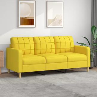 vidaXL 3-Sitzer-Sofa Hellgelb 180 cm Stoff 359104