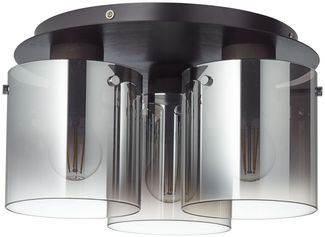 Brilliant Lampe Beth Deckenleuchte 35 cm schwarz/rauchglas | 3x A60, E27, 60 W, g.f. Normallampen n. ent. | Für LED-Leuchtmittel geeignet | Dimmbar bei Verwendung geeigneter Leuchtmittel