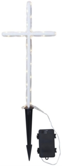 STAR TRADING LED Dekolicht LED Grabkreuz 41cm 24 warmweiße LED Batteriebox ca. 1 Monat/Satz Timer, LED Classic, warmweiß (2100K bis 3000K)