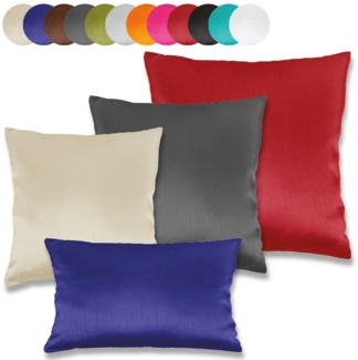 Kissenhüllen Alessia in Unifarben mit und ohne Kissenfüllung, gemütlich und anschmiegsam in vielen verschiedenen Farben erhältlich (rot - salsa/60x60 cm/ohne Füllung)