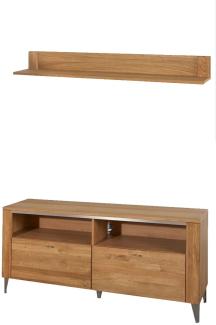 Lowboard TV-Unterschrank Wandregal Latina 155x42x70cm Honig Eiche teilmassiv