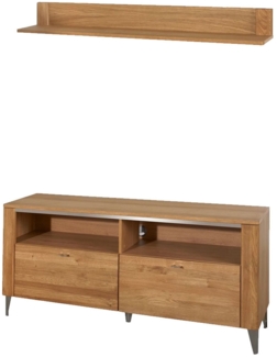 Lowboard TV-Unterschrank Wandregal Latina 155x42x70cm Honig Eiche teilmassiv