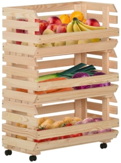 vidaXL Gemüsewagen 57x30x80 cm Massivholz Kiefer 327326