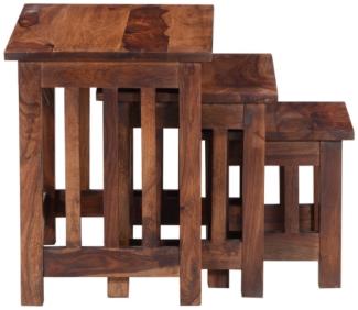 Beistelltische Rami 3er-Set aus indischem Sheesham-Massivholz