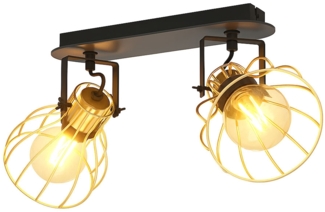 Deckenlampe, Metallgeflecht, Holz, verstellbar, H 26 cm