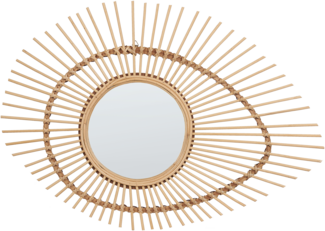 Wandspiegel BARIO 63 cm 45 cm Bambusholz Natürlich