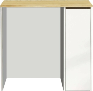 Dmora Großer Mehrzweckschrank Axel, Multifunktionale Möbel, Schuhschrank, Besenschrank, 94x60h88 cm, Walnuss und Weiß