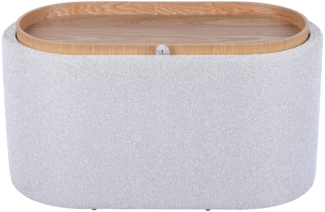 Hocker Lund , Stoff , Weiß , 77 x 42 x 39 cm