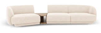 Micadoni Modulares Sofa Miley 3-Sitzer Links Chenille Eden Elfenbein