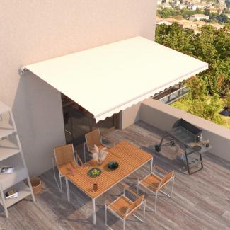 vidaXL Markise Manuell Einziehbar 500x350 cm Creme 3069017